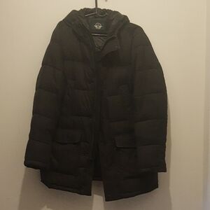 Dockers  Man Black Hooded Puffer 3/4 Jacket Size M